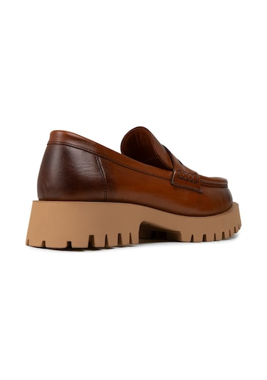 Deery Kadın Hakiki Deri Taba Rengi Loafer Ayakkabı - 02034ztbac02