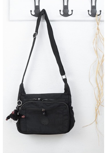 Krinkıl / Klinkır Su Geçirmez Kumaş Çok Gözlü Çapraz Kol ve Omuz Postacı Çantası Siyah 5835 Siyah