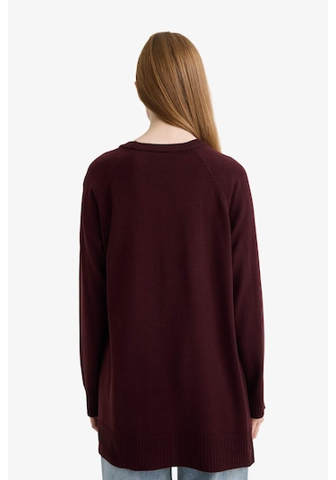 Defacto Regular Fit Bisiklet Yaka Basic Düz Uzun Kollu Tunik C4474ax25wnbr174 Bordo