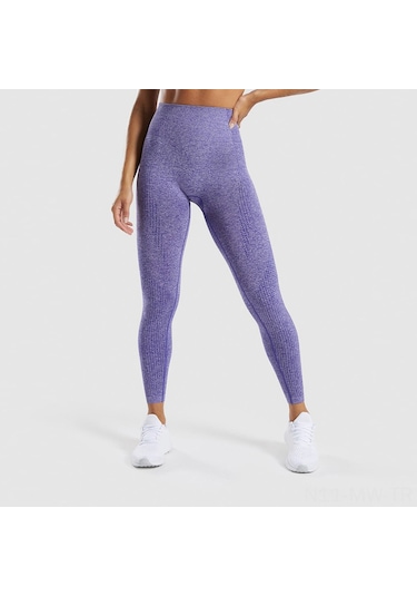 Moveevo Kadınlar İçin Yüksek Geniş Bel Gergin Kumaş Yoga Spor Leggings - Saçma Siyah Dar Kesim Ev/gym Antrenman Mor