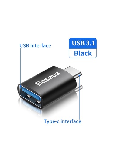 Baseus Baseus Usb 3.1 Tip C Otg Adaptör Usb C Erkek Usb A Dişi Dönüştürücü 10 Gbps Macbook UyumluSamsung Xiaomi Grey Chına