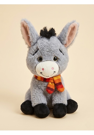 Peluş Sesli Eşek Gri 30 Cm