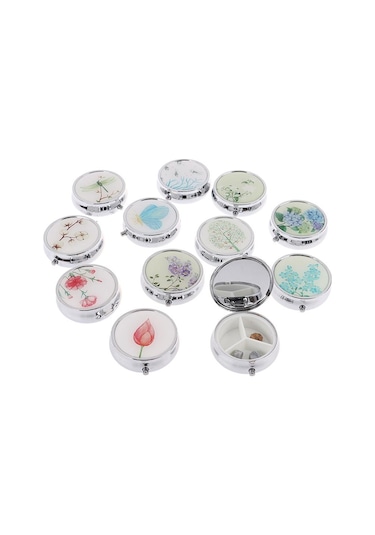 Tıp Organizatör Taşınabilir Hap Kutusu Makyaj Saklama Kabı Katlanır Hap Kutusu 4