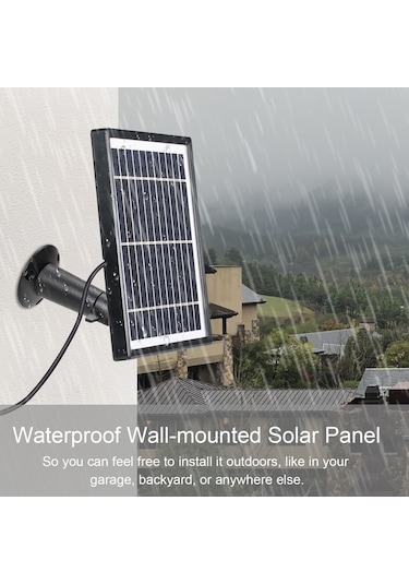 Wezone Dış Mekan Güvenlik Kamerası İçin Güneş Paneli - 5.5v 4w, 3m Kablolu, Ayarlanabilir Dirsekli Kamera Hariç