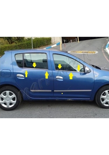 Dacia Sandero Krom Cam Çıtası 2012 Sonrası 4 Parça Paslanmaz  Çeli