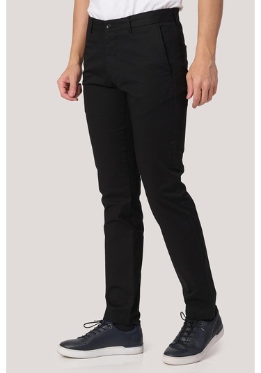 White Stone 2025-k P1046 Zaha Gabardın Keten Pantolon Siyah Siyah