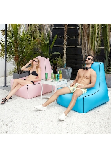 Bb1082 Şişme Kanepe Şişme Yatak Dış Mekan Katlanır Taşınabilir Hava Kanepe Boyutu: 70 X 65 X 60cm Kırmızı Gül Kırmızı