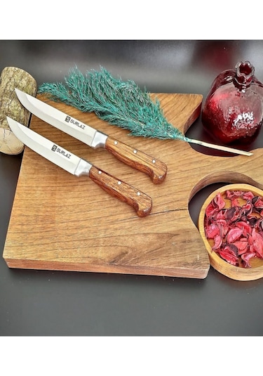 Sürmene Sürlaz 2'li Mutfak Bıçak Seti Et Ekmek Sebze