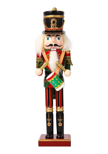 Konesam 30cm Ahşap Savaşçı Figürü, Elle Boyanmış, Açılabilir Ağız, Noel Dekorasyonu, Ev Zırhlama, Hediye Özel Davulcu