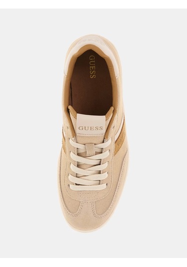 Guess Nolinas Deri Karışımlı Kadın Sneaker Ayakkabı Flpnolsue12 Bej