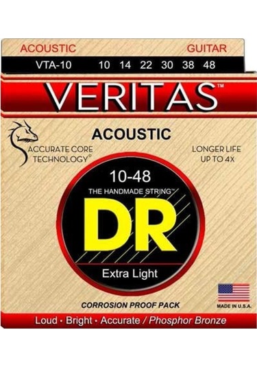 Dr Vta-10 Veritas Akustik Gitar Teli Extra Light 10-48