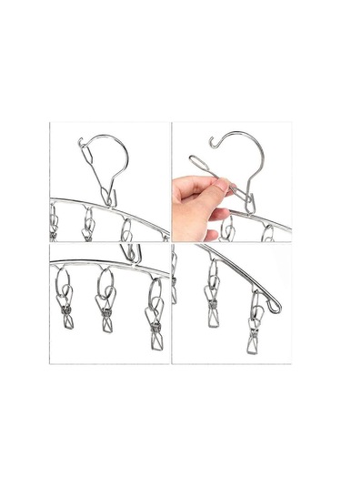 Çorapları Ve Havluları Kurutmak İçin 10 Klipsli, Şık Ve Sade 3'lü Paslanmaz Çelik Kurutma Rafı Diğer