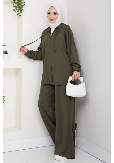 Kapüşonlu Oysho İkili Takım 1609 - Haki Haki