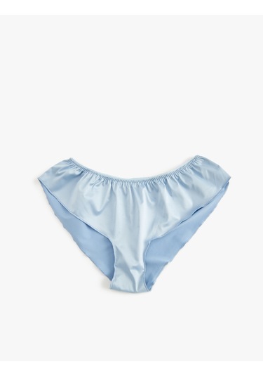 Koton Rahat Kalıp Yüksek Bel Saten Şort Külot Mavi 5wlk30188mk Mavi