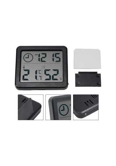 Kangvka Ev İçin Dijital Sıcaklık Ve Nem Ölçer - Stüdyo Tarzı Lcd Ekranlı Akıllı Ev İklim Takip Cihazı Beyaz/siyah