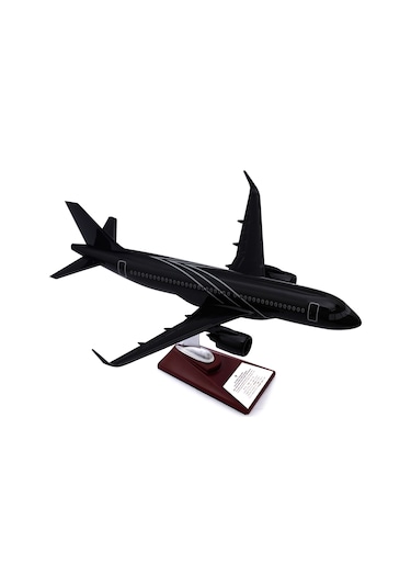 Zekupp Airbus A320 1/100 Thy Siyah Renk Çizgili Uçak Maketi