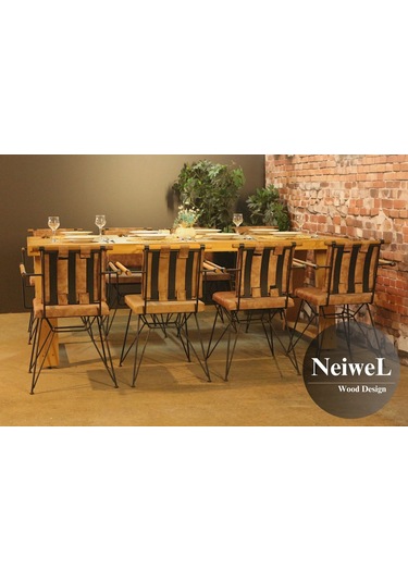 Neiwel Siam Doğal Ahşap Yemek Masası-70-140 Açık Ceviz