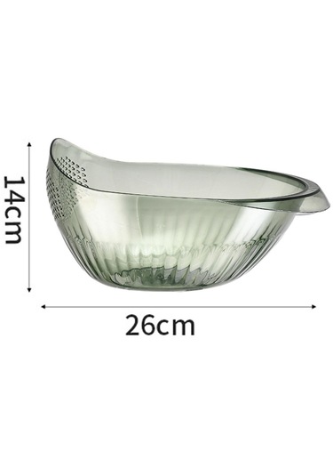 Suntek Pirinç Yıkama Süzgeç Kase Mutfak Süzme Yeşil-büyük Yeşil Büyük