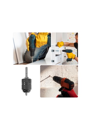 Geeroyoo Sds Adaptörlü 13mm Metal Matkap Mandreni - 2-13mm Kilitli Çeneli Profesyonel Kullanım