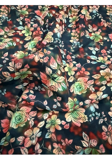 İşlemeli Hint Elbise Kumaşı 370x110cm Model 11 Renkli