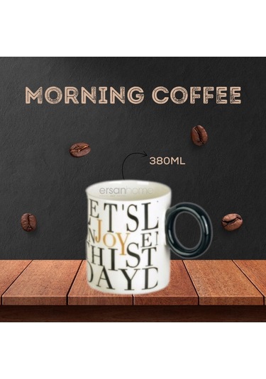 Tohana Porselen Kupa 380ml Desen2 Beyaz