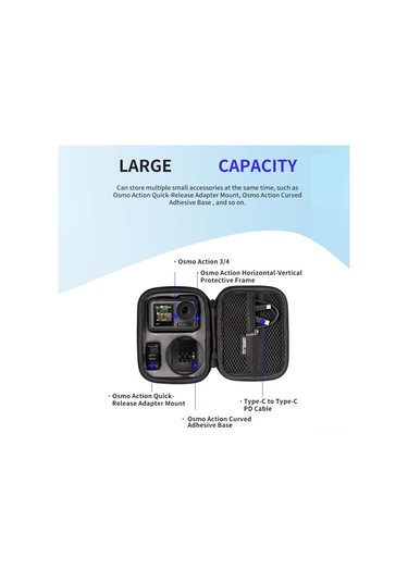 Mufunye Startrc Djı Action 3/4 Uyumlu Taşınabilir Kamera Çantası, Hızlı Çıkartma Aksesuarları İçin İdeal St-1126181