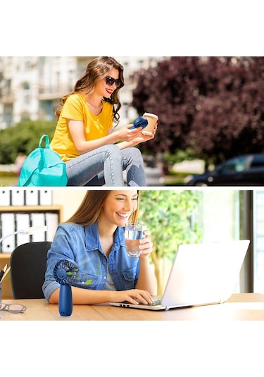 Cbtx Usb Dış Mekan Mini El Fırçasız Motor Fanı, Stil: 1200mah Mavi