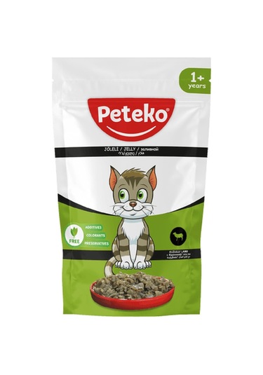 Peteko Jöleli Kuzulu Parça Etli Yetişkin Kedi Yaş Maması 24 x 85 G