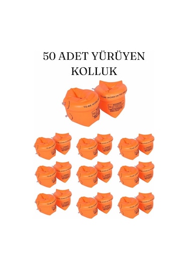 50 Adet Yürüyen Kolluk, Turuncu Renk Çok Adetli Kolluk, Toptan Kolluk, Toplu Adet Yüzme Kolluğu Turuncu