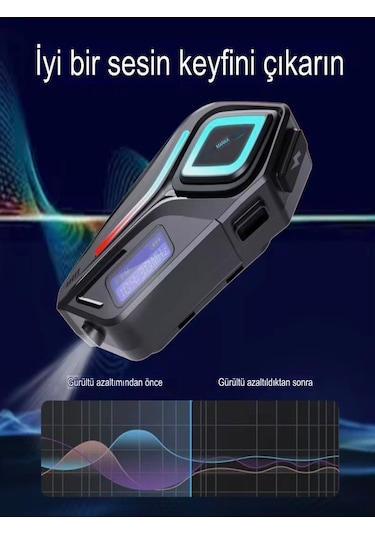 Ip68 Su Geçirmez Fm Radyolu Fenerli Hd Lcd Ekran İnterkom Bluetoo