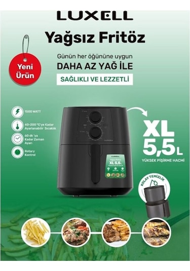 Luxell LX-FC513 Fastfryer XL 5.5 LT Yağsız Fritöz Airfryer