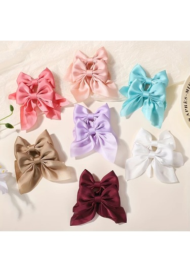 Willowhaven 2'li Paket Şık Kurdeleli Saç Aksesuarları - Burgundy Renk, Tüm Saçlar Ve Durumlar İçin Bordo Rengi