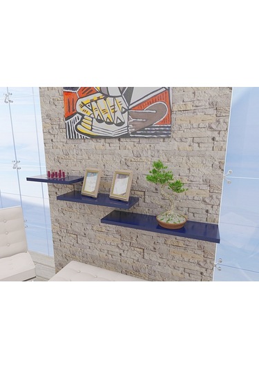 Peakdizayn 3'Lü Duvar Rafı Seti Renkli