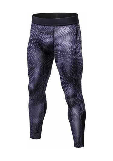 Yuerlian Erkek 3d Çiçek Baskılı Sıkıştırma Sıkı Uzun Pantolon Skinny Tayt