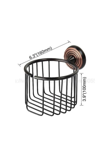 Yağ Ovuşturdu Bronz Havlu Sepeti Tuvalet Avrupa Yuvarlak Rulo Tuvalet Kağıdı Tutucu Doku Tuvalet Aksesuarları Kağıt Tutucular 22 x 13.6 x 11.2 CM