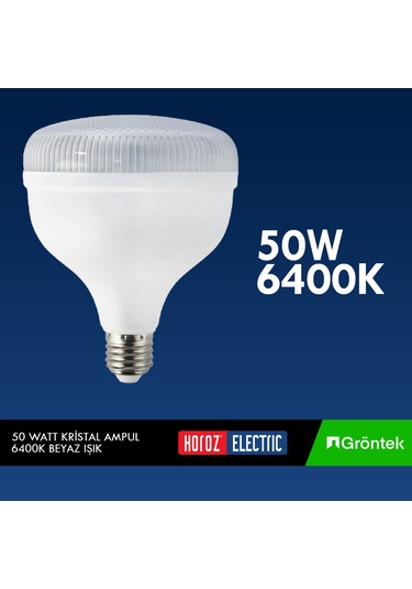 50 Watt Kristal Torch Ampul Beyaz Işık 6400k - 5000lm Tasarruflu Led Ampul 50 Watt-Beyaz
