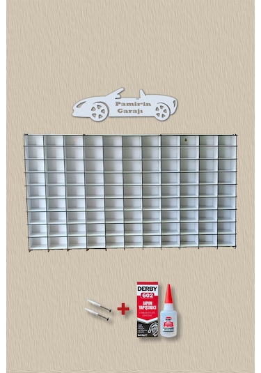 Ahşap Dekoratif Duvar Araba Rafı Düz (99 Araçlık)