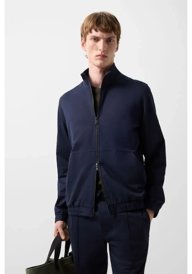 Bogner Rupert Jersey Lüks Günlük Stil, Erkek Ceket Lacivert