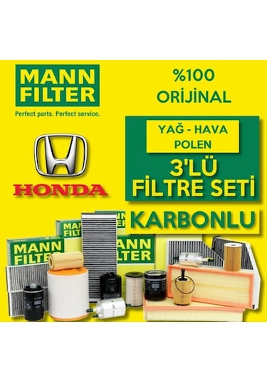 Honda Civic 1.6 Fb7 Mann-Filter Filtre Bakım Seti 2012-2016
