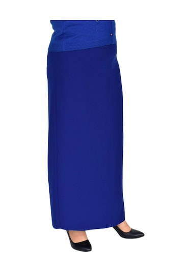 Kadın Uzun Etek Kapalı Yırtmaç-2019 Bgl-st01144 Saks