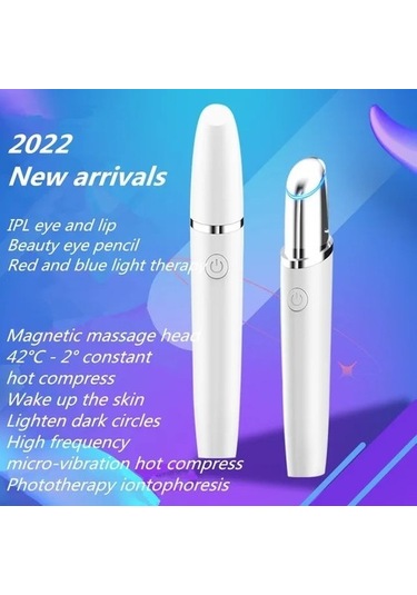 Beyaz Mini Elektrikli Titreşim Kırmızı Işık Terapi Yüz Göz Masaj Kalemi 5jz8ık Çok Renkli