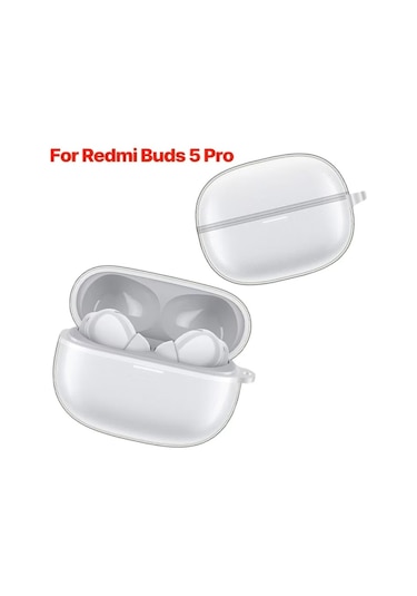 Xiaomi Redmi Buds 5 Pro Uyumlu Soft Silikon Kılıf+kanca Şeffaf