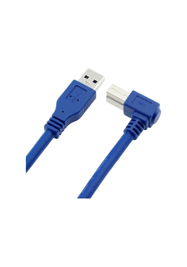 Sones Usb 3.0 A Erkek Sağa 90 Derece Açılı Usb 3.0 Tip-b Erkek Yüksek Hızlı Yazıcı Kablosu, Kablo Uzunluğu: 2,5 M
