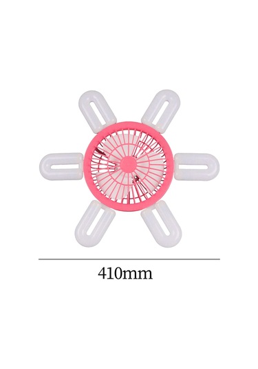 Homyl E27 Soket Fan Işık Küçük Tavan Vantilatörü Pembe