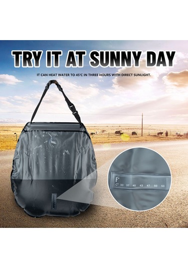 Youtek 20l Pvc Güneş Enerjili Kamp Duş Çantası - Mavi, 45 C Isıtma, Taşınabilir, Çamurluk Ve Şişe İle Doğal Manzaralı Aktivitelere Uygun Mavi