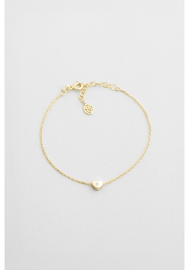 Little Love 18 Ayar Sarı Altın Kaplama 19 Cm Gümüş Bileklik Sarı