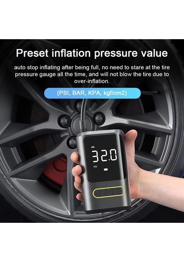 Kablosuz Oto Araç Mini 4000mah 150 Psı Işıklı Oto Hava Kompresörü Ka-760 5365