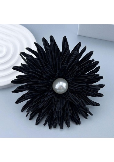 Siyah Kumaş El Yapımı Aksesuarlar Büyük Çiçek Broş Takı Rozet Aksesuarları Pin Broş Yeni Korsaj Siyah