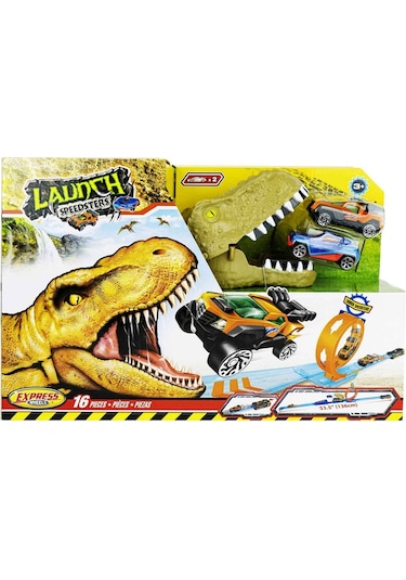 Express Wheels 16 Parça T-rex Araç Ve Yol Oyun Seti Yeşil