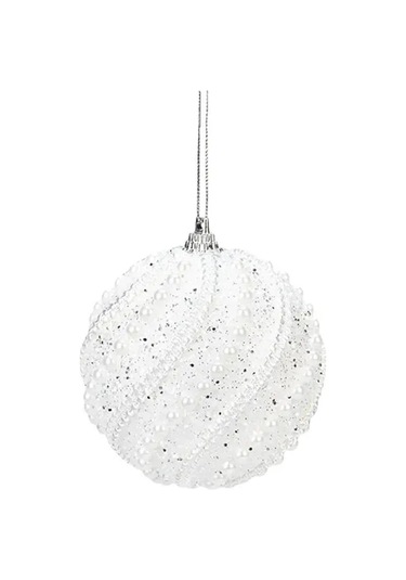 Monyee 8 Cm Renkli Noel Topu Seti, 2 Adet Abs Plastik, Işılda Parlayan Zirh Ve Boncuk Dekorasyonu, Noel Ve Yeni Yıl Dekorasyonu